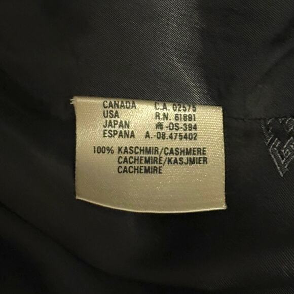 Vintage ESCADA Margaretha Ley 100% Cashmere Black Gold Button Coat Size 14 - Picture 4 of 12